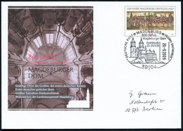 2009 MAGDEBURG, 55 C. Sonderganzsachen-Umschlag "1200 Jahre Magdeburg" /  800 Jahre Magdeburger Dom (Innenbild) Mit Pass - Andere & Zonder Classificatie