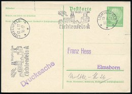 1937 (17.4.) LICHTENFELS, Maschinen-Werbestempel = Klosterkirche "Vierzehnheiligen" (u. Korb), Inl.-Karte (Bo.3 A ,  Let - Andere & Zonder Classificatie
