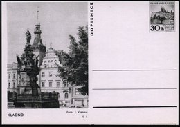 1967 TSCHECHOLOWAKEI, 30 H. Bildganzsache: Kladno, Rathaus U. Brunnen Mit Maria Mit Heiligenschein U. Jeseskind, Ungebr. - Otros & Sin Clasificación