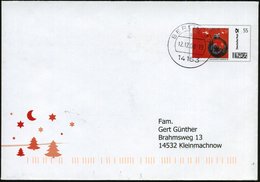 2008 (12.12.) BERLIN 37, 55 C. Individueller Ganzsachen-Umschlag "plusbrief-individuell": Weihnachten (Christbaumkugel), - Sonstige & Ohne Zuordnung