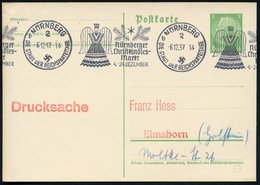 1937 (6.12.) NÜRNBERG 2, Band-Maschinen-Werbestempel Christkindles-Markt (Rauschgoldengel), Inl.-Karte (Bo.54 Bd. II) -  - Autres & Non Classés