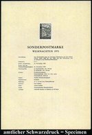 1973 ÖSTERREICH, 2 S. "Weihnachten 1973" = Glasfenster "Geburt Christi" Pfarrkirche Breitenau/ Steiermk., Ungez. Schwarz - Autres & Non Classés