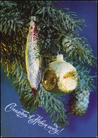 1992 UdSSR, 5 Kop. Bildganzsache: Frohe Festtage! = Christbaumzweig Mit Glaskugel U. Glaszapfen, Ungebr. - Weihnachten / - Altri & Non Classificati