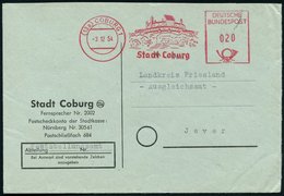 1954 (13 A) COBURG 1, Kommunaler Absender-Freistempel = Veste Coburg, Kommunalbrief - Martin Luther & Reformation / Refo - Andere & Zonder Classificatie