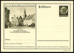 1941 Eisleben Lutherstadt, 6 Pf. Bildganzsache Hindenbg.: Marktplatz Mit Luther-Denkmal, (Mi.P 236/41-179-1-Bild 6) - Ma - Other & Unclassified