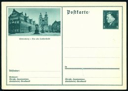1931 Wittenberg, 8 Pf. Bildganzsache Ebert: Stadtkirche, Rathaus U. Luther-Denkmal, Ungebr. (Mi.P 192/034) - Martin Luth - Autres & Non Classés