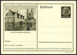 1939 Wittenberg, 6 Pf. Bildganzsache Hindenbg. "Besucht Die Lutherstadt..": Stadtkirche, Rathaus U. Luther-Denkmal, Unge - Otros & Sin Clasificación