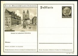 1941 Wittenberg, 6 Pf. Bildganzsache Hindenbg. "Besucht Die Lutherstadt..": Stadtkirche, Rathaus U. Luther-Denkmal, Unge - Other & Unclassified