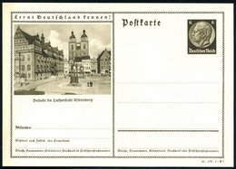 1941 Wittenberg, 6 Pf. Bildganzsache Hindenbg. "Besucht Die Lutherstadt..": Stadtkirche, Rathaus U. Luther-Denkmal, Unge - Autres & Non Classés