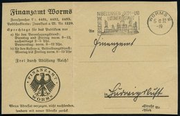 1932 (5.12.) WORMS 2, Maschinen-Werbestempel "Nibelungen U. Lutherstadt" Mit Luther-Denkmal Auf Markenloser Dienst-Vorde - Other & Unclassified