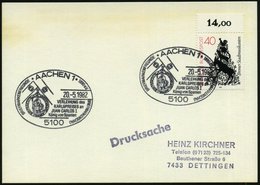 1982 (20.5.) 5100 AACHEN 1, Sonderstempel: Verleihung Des Karlspreises = Medaillon Mit Karl Dem Großen, Inl.-Karte (Bo.1 - Otros & Sin Clasificación