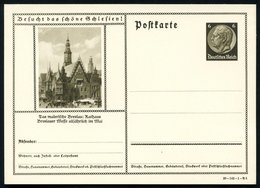 1939 Breslau, 6 Pf. Bildganzsache Hindenbg.: Gotisches Rathaus, Ungebr. (Mi.P 236/39-142-1-Bild 5) - Mittelalter / Middl - Sonstige & Ohne Zuordnung