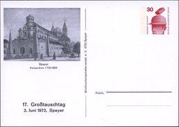 1973 SPEYER, PP 30 Pf. Unfall: Kaiserdom, Ungebr. (Mi.PP 64/6) - Mittelalter / Middle Age / Moyen Age / Medio Evo - Sonstige & Ohne Zuordnung