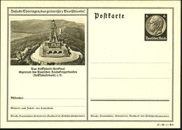 1938 Kyffhäuser, 6 Pf. Bildganzsache Hindenbg., Sonderform "Besucht Thüringen..!": Kyffhäuser-Denkmal (Barbarossa-Gedens - Altri & Non Classificati