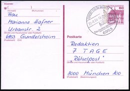 1984 6953 GUNDELSHEIM 1, Handwerbestempel Deutschordensstadt (Schloß), Bedarfskarte (Bo.7) - Ritter & Ritterorden & Kreu - Sonstige & Ohne Zuordnung