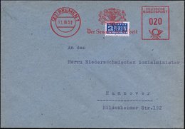 1952 (17.10.) (23) BREMEN 1, Kommunaler Absender-Freistempel "Der Senator Für Arbeit" (Wappen) Auf 2 Pf. NoB (= Vorausen - Autres & Non Classés
