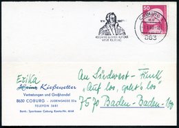 1980 863 COBURG 1, Maschinen-Werbestempel "450 JAHRE LUTHER AUF DER VESTE COBURG" (Brustbild), Bedarfskarte (Bo.37 A , N - Otros & Sin Clasificación