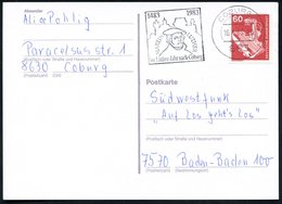 1983 863 COBURG 1, Maschinen-Werbestempel "1483 1983 Lutherjahr" (Luther Vor Veste Coburg), Bedarf - Reformation & Refor - Sonstige & Ohne Zuordnung