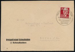 1949 (20.10.) (15 A) SCHALKALDEN, Handwerbestempel KONVENTSTADT (= Stadt Des Schmalkaldischen Bundes), Dienst-Vorderseit - Otros & Sin Clasificación