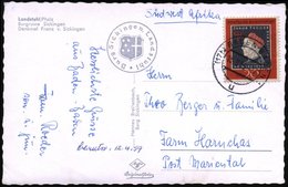 1959 (15.3.) B.R.D., 20 Pf. "500. Geburtstag Jakob Fugger", Klar Gest. Bedarfs-Überseekarte (Mi.307 EF) - Reformation &  - Altri & Non Classificati