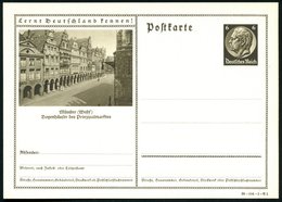 1938 Münster (Westf), 6 Pf. Bild-Ganzsache Hindenbg.: Prinzipialmarkt (Bogenhäuser), (Mi.P 236/38-104) - 30jähriger Krie - Sonstige & Ohne Zuordnung