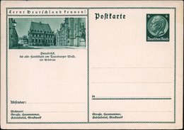 1934 Osnabrück, 6 Pf. Bild-Ganzsache Hindenbg., Grün: Hansestadt.. Rathaus Des Westfälischen Friedens, Ungebr. (Mi.P 232 - Other & Unclassified