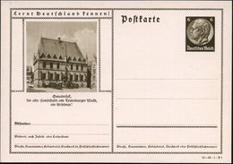 1934 Osnabrück, 6 Pf. Bild-Ganzsache Hindenbg., Grün: Hansestadt.. Rathaus Des Westfälischen Friedens, Ungebr. (Mi.P 236 - Other & Unclassified