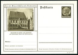 1934 Osnabrück, 6 Pf. Bild-Ganzsache Hindenbg., Braun: Hansestadt.. Rathaus Des Westfälischen Friedens, Ungebr. (Mi.P 23 - Other & Unclassified