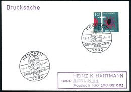 1966 (18.1.) 7592 RENCHEN, Handwerbestempel Mit Kopfbild Grimmelshausen (Autor Des Berühmten, Zeitgenössischen Romans üb - Andere & Zonder Classificatie