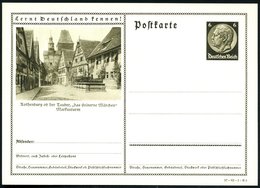 1937 Rothenburg Ob Der Tauber, 6 Pf. Bildganzsache Hindenbg.: Altstadt Mit Markusturm (Schauplatz Des 30jähr. Krieges, " - Otros & Sin Clasificación