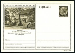 1938 Wertingen, 6 Pf. Bildganzsache Hindenbg.: Schloß Des Reichsmarschalls Von Pappenheim, Gottfried Heinr. Von Pappenhe - Otros & Sin Clasificación