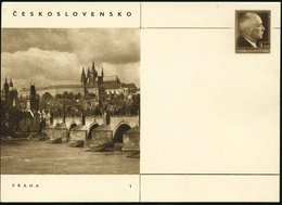 1947 TSCHECHOSLOWAKEI, 1,20 Kc. Bildganzsache Benesch: PRAHA (Prag) Mit Karlsbrücke, Veitsdom U. Hradschin (Burg, "Prage - Other & Unclassified