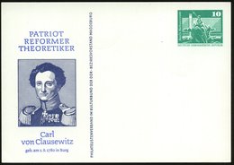 1980 Burg, PP 10 Pf. Neptunbrunnen: Carl V. Clausewitz (Brustbild Mit Orden) Militärreformer U. Autor, Ungebr. (Mi.PP 15 - Sonstige & Ohne Zuordnung