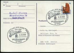 1990 (6.8.) 2192 HELGOLAND, Sonderstempel "100 Jahre Deutsch" (Insel U. Wappen, War Bis 1890 Britisch) Auf Passender 70  - Otros & Sin Clasificación