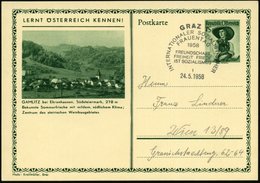 1958 (24.5.) ÖSTERREICH, Sonderstempel GRAZ 1 Internat. Sozialistischer Frauentag (UZ 1), Inl.-Karte - Karl Marx & Arbei - Andere & Zonder Classificatie