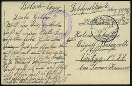 1915 (23.11.) BITSCH-ÜBUNGSPLATZ, 1K-Gitter + Briefstempel Auf Feldpost-Ak.: Bitsch-Lager - I. Weltkrieg (1914-18) / Fir - Autres & Non Classés