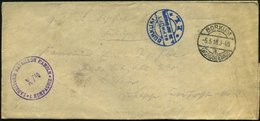 1918 (5.5.) BORKUM (NORDSEEBAD), 1K-Steg + Blauer Zensurstempel BORKUM (Rie. 2) + Briefstempel, Feldpost-Zensurbrief - I - Sonstige & Ohne Zuordnung