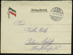 1915 (4.9.) COSEL (OBERSCHLES), 1K-Gitter Auf Patriotischem Feldpost-Feltbrief Aus Res.-Lazarett 6 - I. Weltkrieg (1914- - Other & Unclassified