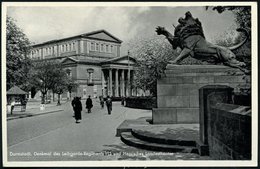 1935 (ca.) Darmstadt, S/ W-Foto-Ak: Denkmal Des Leibgarde-regiments 115 (u. Theater) Rs. Beschriftet, Ungebr. - I. Weltk - Other & Unclassified