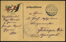 1918 (17.2.) HAGENAU (ELS.) 1, 1K-Brücke + Briefstempel Res. Lazarett Hagenau, Patriotische Feldpostkarte - I. Weltkrieg - Sonstige & Ohne Zuordnung