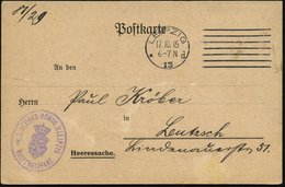 1915 (17.10.) LEIPZIG 13, Maschinenstempel + HdN: MELDEAMT Auf Dienstkarte: Gestellungs-Befehl Kgl. Bez.-Kdo. II - I. We - Other & Unclassified