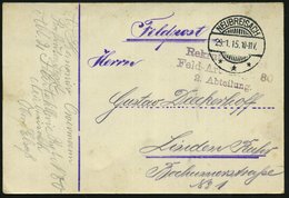 1915 (29.1.) NEUBREISACH (ELS.) 1K-Gitter + Briefstempel Feld Artl. Regt. 80, Feldpostkarte - I. Weltkrieg (1914-18) / F - Other & Unclassified