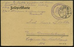 1914 (27.11.) POSEN W 3, 1K-Brücke + Briefstempel  Landsturm Inf.-Ers. Batl. Jüterbog, Feldpostkarte - I. Weltkrieg (191 - Other & Unclassified
