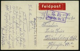 1916 (3.4.) Straßburg, S/ W.-Feldpost-Ak.: Universität Mit Rotem Feldpost-Label + Briefstempel Train-Ers. Abt.15 - I. We - Other & Unclassified