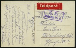 1916 (3.4.) Straßburg, S/ W.-Feldpost-Ak.: Universität Mit Rotem Feldpost-Label + Briefstempel Train-Ers. Abt.15 - I. We - Altri & Non Classificati