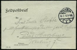 1915 (16.2.) THORN 1, 1K--Brücke + Rs. Hs. Abs.: "Landst. Jnf. Ers. Batl. Jüterbog", Feldpost-Faltbrief Mit Inhalt - I.  - Other & Unclassified