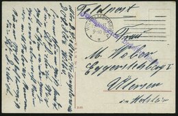 1917 (19.1.) WILHELMSHAVEN, Maschinenstempel + Briefstempel: Festungslazarett Deckoffiziersabtl.2, Color-Feldpost-Ak.: R - Sonstige & Ohne Zuordnung