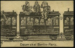 1914 DEUTSCHES REICH, S/ W.-Propaganga-Künstler-Ak.: Ausrücken Der Soldaten, Dauerskat Berlin - Paris (Signatur W S), Un - Otros & Sin Clasificación