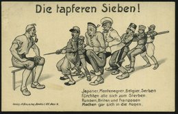 1914 DEUTSCHES REICH, S/ W.-Propaganga-Künstler-Ak.: "Die Tapferen Sieben!" (nach Grimms Märchen), Ungebr. (Verlag H. Be - Other & Unclassified