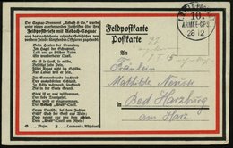 1914 (26.12.) DEUTSCHES REICH, Feldpost-1K: 10. ARMEE-CPS., Patriotische Feldpost-Reklame-Karte Asbach-Cognac N. Bad Har - Otros & Sin Clasificación